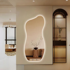 مرآة/ مرايا غير منتظمة مع اضاءة ليد شكل عصري وحديث 170*70 سم 