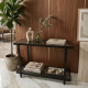 A modern and stylish black serving cart with a glass top, 120 cm