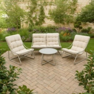 طقم جلسة خارجية استيل ٤ اشخاص حديثة وعصرية