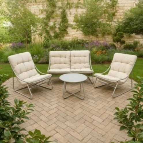 طقم جلسة خارجية استيل ٤ اشخاص حديثة وعصرية