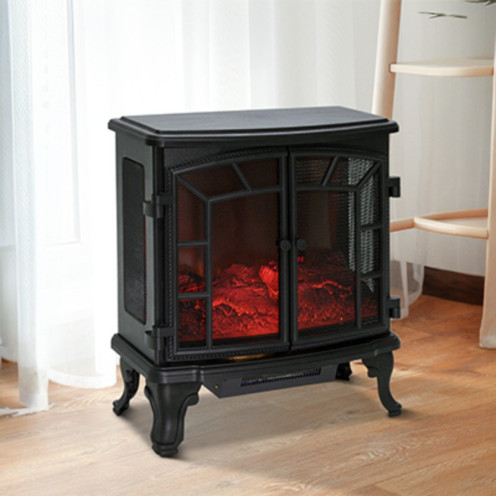 دفاية كهربائية  بابين، جهاز تحكم عن بعد، مؤقت إضاءة LED قابلة للتعديل، لون أسود