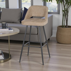 كرسي بار مرتفع بوكلية حديث بقواعد حديد بعدة اللوان 