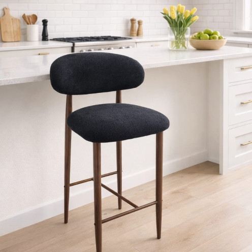 كرسي بار مرتفع قماش ناعم حديث بقواعد بعدة اللوان