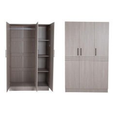 Modern 3-Door Wardrobe, 200cm High, Available in Multiple Colors
