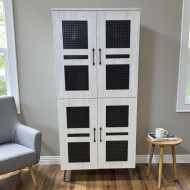 Luxury Rattan Shoe Cabinet, Two-Tier Malaysian Wood Design, Available in Various Colors