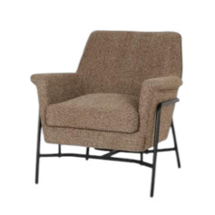 كرسي مفرد قماش بذراعين مريح وحديث باللون البني