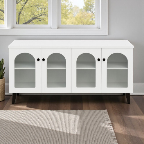 دولاب بوفية خشب حديث وعصري مع ابواب ٤ باللون الابيض 