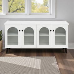 دولاب بوفية خشب حديث وعصري مع ابواب ٤ باللون الابيض 