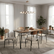 Elegant Wooden Dining Table for 4 People in Brown