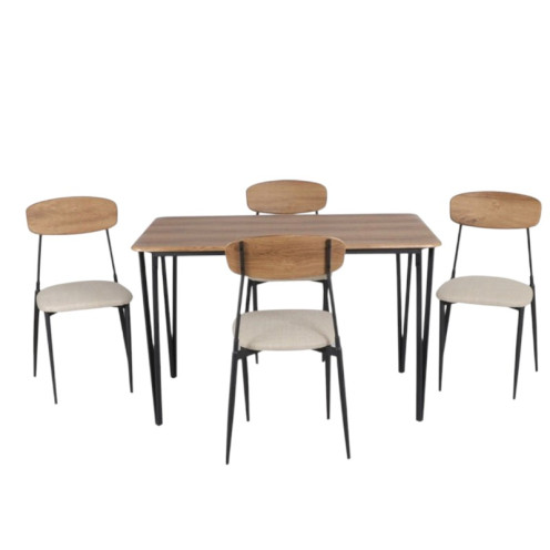 طاولة طعام خشب انيقة لـ 4 اشخاص باللون البني 