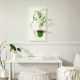 لوحة فنية ديكورجبس انيقة مقاسـ 100 سم باللون الابيض بلمسة خضراء
