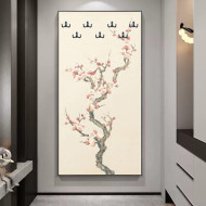 لوحة جدارية وعلاقة بتصميم تجريدي لزهر الكرز (ساكورا) 160سم