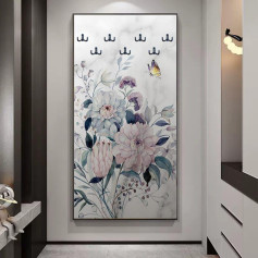 لوحة جدارية وعلاقة بتصميم مزخرف بنمط زهور بفراشة 160سم