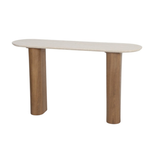 مدخل كونسول خشب بقواعد أسطوانيه فاخر مقاس باللون البني 140 سم