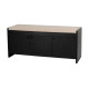 A luxurious and elegant wooden shoe cabinet and upholstered bench in several colors.