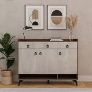 Luxury wooden coffee cabinet 120×32×100 - with 6 drawers and shelves