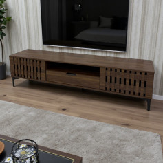 طاولة تلفاز بلازما حديثة بمقاس 180سم باللون البني حديثة 