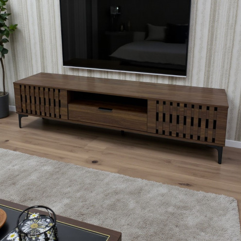 طاولة تلفاز بلازما حديثة بمقاس 180سم باللون البني حديثة 