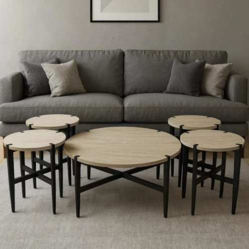 طقم جديد 5 قطع دائري حديث وعصري بعدة اللوان 