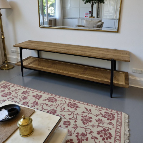 طاولة تلفزيون راتان دورين مقاس 180 سم بعدة اللوان 