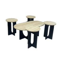 طقم طاولات قهوة خشب فاخر اربع خدمه بعدة الوان