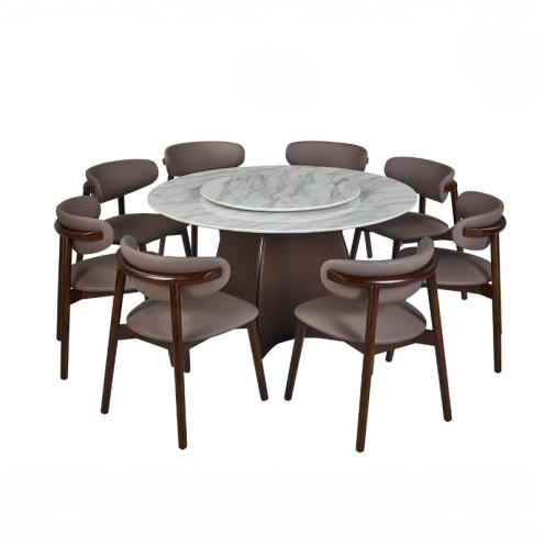 طاولة طعام رخام دائري شكل انيق وفخم 8 كرسي 150*80 سم