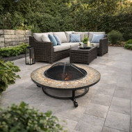  منقل فحم دائري بتصميم حديث وعصري معدني 76-21 سم