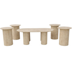 طقم طاولات خشب حديثه وعصرية خدمة دائرية مودرن متعدد الألوان