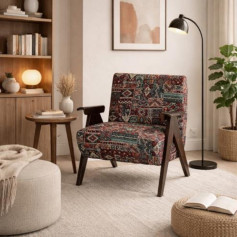 كرسي أنيق بتصميم تقليدي فاخر يجمع بين الراحة والأناقة باللون الخشبي بني غامق 