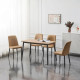 Dining table with a wooden top and 4 velvet chairs, featuring a distinctive design and high quality.