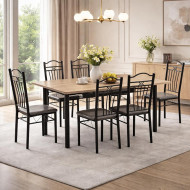 طاولة طعام خشبي بـ6 كراسي عالية الجوده150سم بعدة اللوان