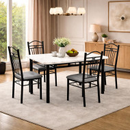 طاولة طعام خشبي بـ4 كراسي عالية الجوده120سم بعدة اللوان