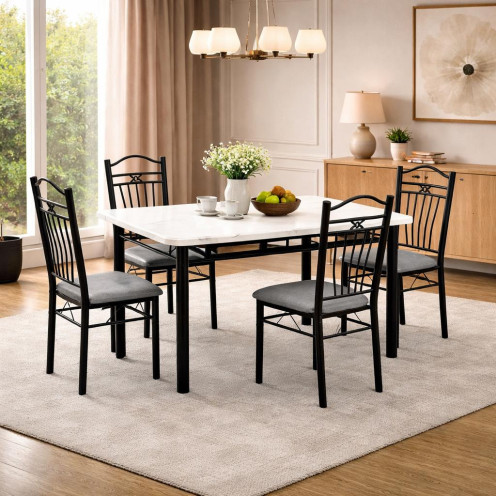 طاولة طعام خشبي بـ4 كراسي عالية الجوده120سم بعدة اللوان