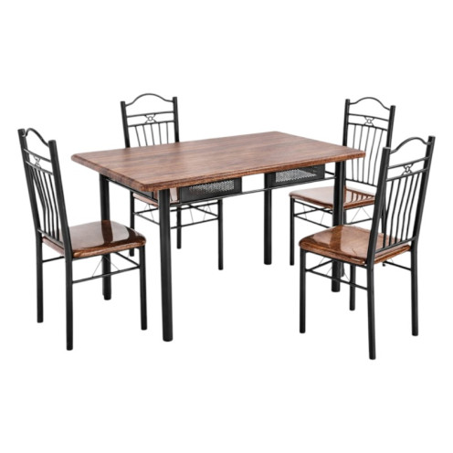 طاولة طعام خشبي بـ4 كراسي عالية الجوده120سم بعدة اللوان