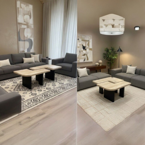 طقم طاولتين فاخره متداخله خشب قابله للفصل بعدة اللوان