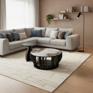  طقم طاولتين وسط  بتصميم رخام وخشب فاخر وانيق 