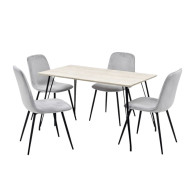 طاولة طعام خشب مع 4 كراسي مخمل بعدة الوان 120 سم 