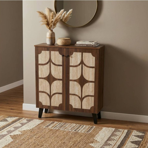 خزانة ، جزامة أحذية ببابين بتصميم فاخر خشبي