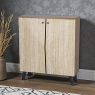 A stylish two-door shoe cabinet in attractive colors.