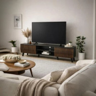 180cm Wooden Plasma Table with a Unique Design and Multi-Color Slats