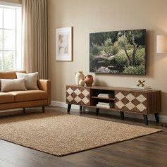 طاولة تلفزيون عصرية بتصميم هندسي وحديث - 160 سم