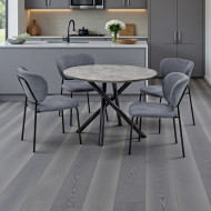  طقم طاولة طعام دائري مع 4 كراسي حديثة الشكل بعدة اللوان 