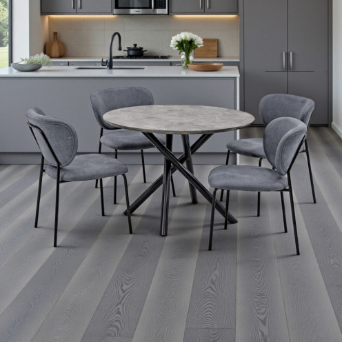  طقم طاولة طعام دائري مع 4 كراسي حديثة الشكل بعدة اللوان 