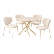  طقم طاولة طعام دائري مع 4 كراسي حديثة الشكل بعدة اللوان 