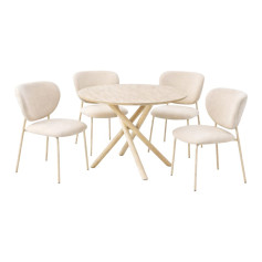  طقم طاولة طعام دائري مع 4 كراسي حديثة الشكل بعدة اللوان 