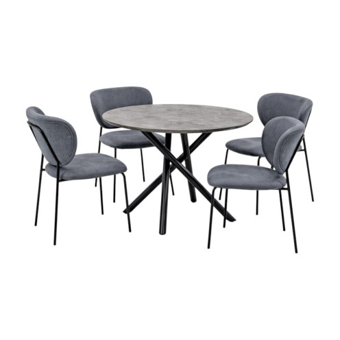  طقم طاولة طعام دائري مع 4 كراسي حديثة الشكل بعدة اللوان 