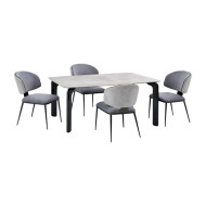 طاولة طعام بــ٤ كراسي بسطح رخامي انيقة وفاخرة