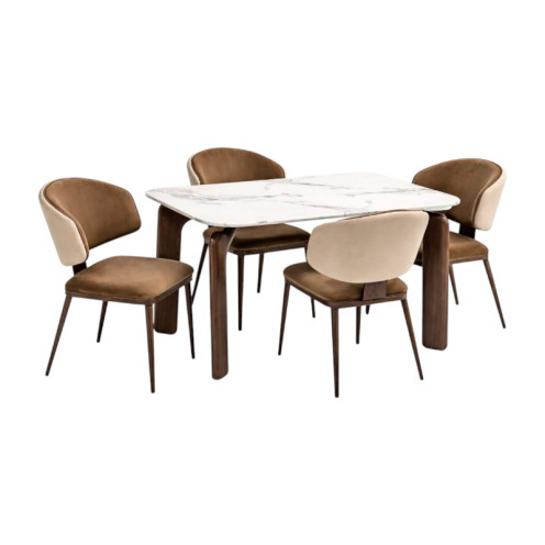 طاولة طعام بــ٤ كراسي بسطح رخامي انيقة وفاخرة