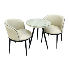 كرسين مع طاولة قماش انيقة وحديثة بعدة اللوان