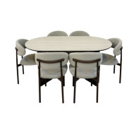 طاولة طعام بديل رخام لــ6 كراسي عالية الجودة ١٦٠*٩٠سم